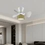 Ventilateur de Plafond avec Lumière Romimex Blanc Naturel de Romimex, Ventilateurs de plafond avec lampe intégrée - Réf : D16...