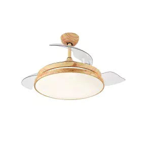 Ventilateur de Plafond avec Lumière Romimex Blanc Naturel de Romimex, Ventilateurs de plafond avec lampe intégrée - Réf : D16...