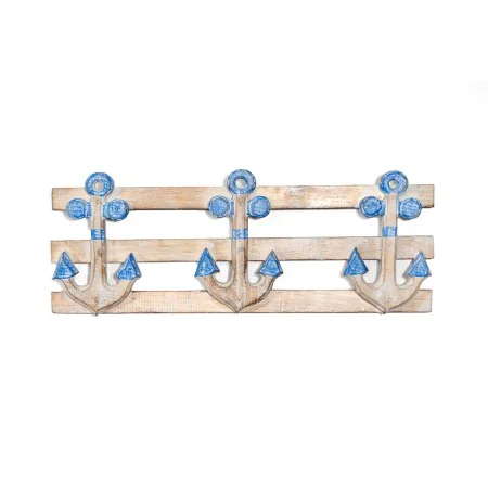 Badge Romimex Blue Natural Wood 45 x 17 x 3 cm Anchor by Romimex, Plaques - Ref: D1617278, Price: 21,01 €, Discount: %