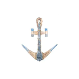 Wall mounted coat hanger Romimex Blue Natural Wood Anchor 53 x 60 x 4 cm by Romimex, Wall Coat Racks - Ref: D1617287, Price: ...