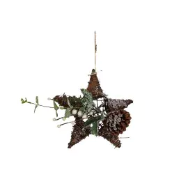 Christmas star Romimex Brown Green Polyethylene 25 x 25 x 10 cm Pine cone Beads by Romimex, Christmas - Ref: D1617541, Price:...