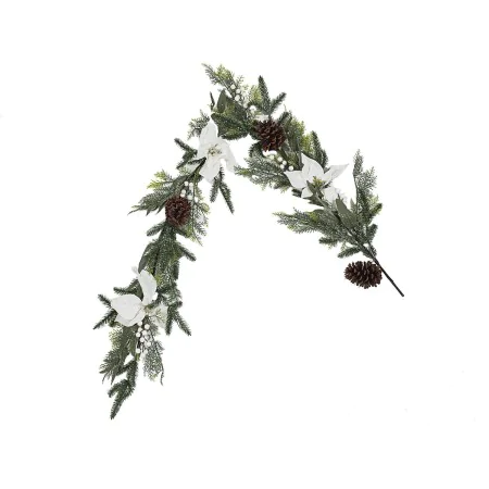 Guirlande de Noël Romimex Blanc Marron Vert Polyéthylène Fleurs 20 x 150 x 20 cm de Romimex, Noël - Réf : D1617576, Prix : 28...