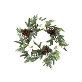 Advent wreathe Romimex White Brown Green Polyethylene Flowers 60 x 60 x 60 cm by Romimex, Christmas - Ref: D1617577, Price: 3...