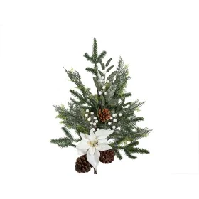 Décorations de Noël Romimex Blanc Marron Vert Fleurs Pomme de pin Branche Sapin 40 x 58 x 40 cm de Romimex, Noël - Réf : D161...