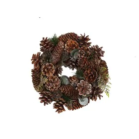 Advent wreathe Romimex Brown Green Polyethylene Pine cone 25 x 25 x 7 cm by Romimex, Christmas - Ref: D1617605, Price: 13,33 ...