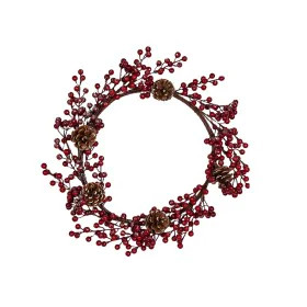 Couronne de Noël Romimex Rouge Polyéthylène Gui Pomme de pin 40 x 40 x 40 cm de Romimex, Noël - Réf : D1617630, Prix : 20,79 ...