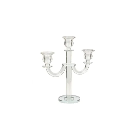 Candle Holder Romimex Transparent Glass 21 x 26 x 9 cm by Romimex, Candelabras and candle holders - Ref: D1619406, Price: 27,...