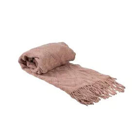 Blanket Romimex Pink With tassles 130 x 200 x 1 cm by Romimex, Blankets and bedcovers - Ref: D1619424, Price: 36,49 €, Discou...