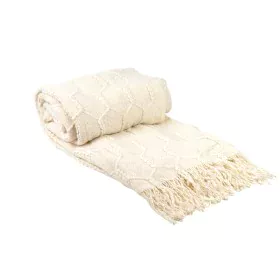 Coperta Romimex Bianco Con frange 130 x 200 x 1 cm di Romimex, Coperte e copriletti - Rif: D1619430, Prezzo: 37,66 €, Sconto: %