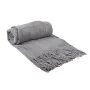 Blanket Romimex Grey With tassles 130 x 200 x 1 cm by Romimex, Blankets and bedcovers - Ref: D1619431, Price: 40,54 €, Discou...