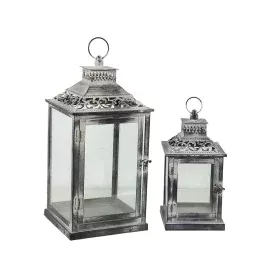 Lantern set Romimex Silver Metal 2 Pieces by Romimex, Candelabras and candle holders - Ref: D1620047, Price: 100,72 €, Discou...