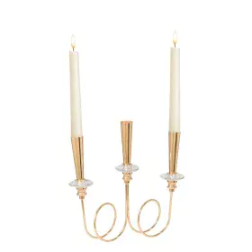 Candelabro Romimex Dorado Metal Vidrio Nudo 26 x 10 x 27 cm de Romimex, Candelabros y portavelas - Ref: D1628867, Precio: 46,...