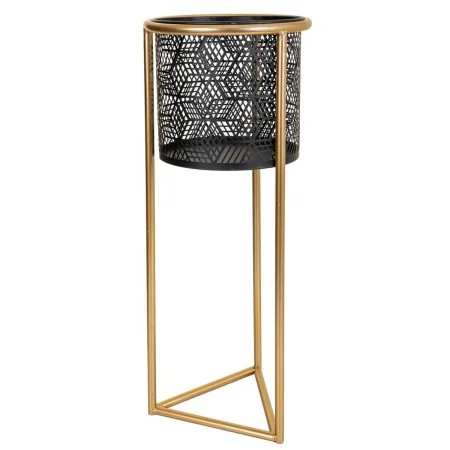 Macetero Alexandra House Living Negro Dorado Metal 23 x 60 x 23 cm Con soporte de Alexandra House Living, Maceteros - Ref: D1...