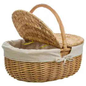 Picnic Basket Alexandra House Living wicker Willow wood 37 x 40 x 48 cm Natural by Alexandra House Living, Hampers - Ref: D16...