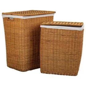 Set of Baskets Alexandra House Living Brown Polyester Rattan 2 Pieces by Alexandra House Living, Laundry Baskets - Ref: D1631...