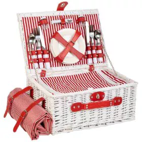 Picnic Basket Alexandra House Living White wicker by Alexandra House Living, Picnic sets - Ref: D1631975, Price: 78,49 €, Dis...