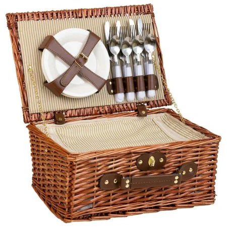 Picnic Basket Alexandra House Living Brown wicker by Alexandra House Living, Picnic sets - Ref: D1631982, Price: 54,28 €, Dis...