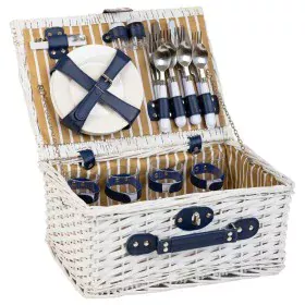 Picnic Basket Alexandra House Living White wicker by Alexandra House Living, Picnic sets - Ref: D1631991, Price: 55,89 €, Dis...