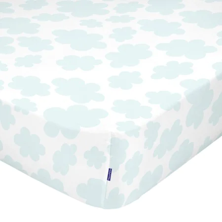 Drap housse HappyFriday MR FOX Blanc 70 x 140 x 14 cm Nuages de HappyFriday, Draps et taies d'oreiller - Réf : D1609029, Prix...