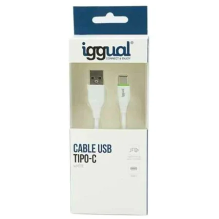 USB A to USB C Cable iggual IGG316948 1 m White by iggual, USB Cables - Ref: S0229842, Price: 4,36 €, Discount: %