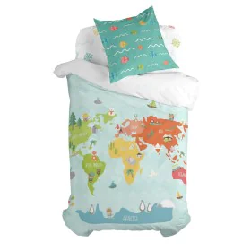 Bettbezug-Set HappyFriday Happynois World Map Bunt Einzelmatratze 2 Stücke von HappyFriday, Bettdecken und Bettdeckenbezüge -...