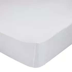 Lençol de baixo ajustável HappyFriday Basic Branco 105 x 200 x 32 cm de HappyFriday, Lençóis e capas de almofadas - Ref: D160...