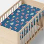 Fitted sheet HappyFriday LE PETIT PRINCE Multicolour Dark blue 60 x 120 x 14 cm Little Plane by HappyFriday, Sheets and pillo...