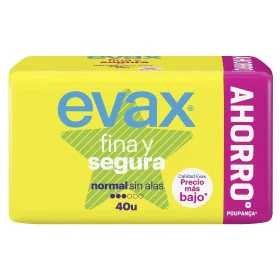 Normal sanitary pads without wings Evax Segura 40 Units by Evax, Pantyliners - Ref: S05113119, Price: 7,71 €, Discount: %