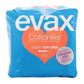 Compresas Super Con Alas Cotton Like Evax (12 uds) de Evax, Protege slips - Ref: S0556450, Precio: 4,19 €, Descuento: %