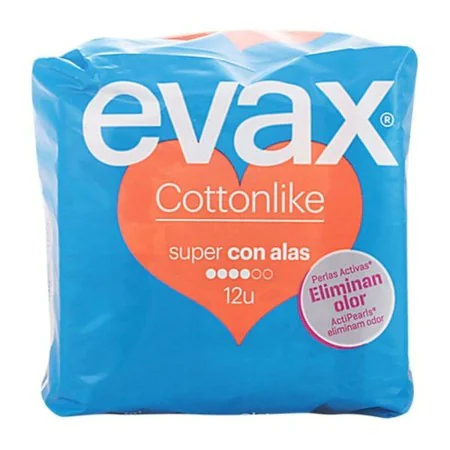 Compresas Super Con Alas Cotton Like Evax (12 uds) de Evax, Protege slips - Ref: S0556450, Precio: 4,18 €, Descuento: %