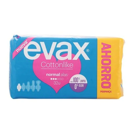 Normal Sanitary Pads with Wings CottonLike Evax by Evax, Pantyliners - Ref: S0560016, Price: 5,77 €, Discount: %