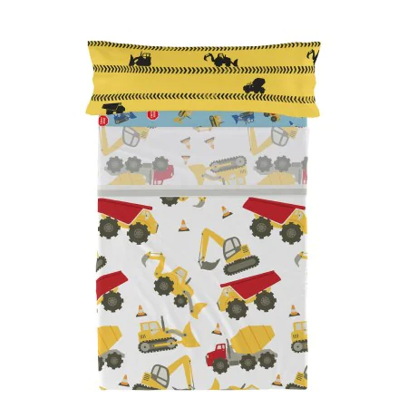 Conjunto de Lençóis HappyFriday Mr Fox Machinery Multicolor Solteiro 2 Peças de HappyFriday, Lençóis e capas de almofadas - R...