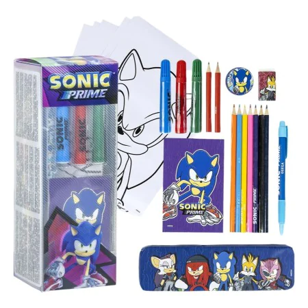 Ensemble de Papeterie Sonic Bleu 24 Pièces de Sonic, Kits de fournitures scolaires - Réf : S0740234, Prix : 7,32 €, Remise : %