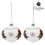 Boules de Noël 8 cm (2 uds) Verre Blanc de BigBuy Christmas, Noël - Réf : S1107273, Prix : 5,74 €, Remise : %