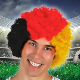 Perruque avec Cheveux Bouclés Afro Allemagne de BigBuy Carnival, Perruques et postiches - Réf : S1121959, Prix : 3,40 €, Remi...