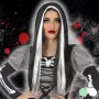 Perruque pour Halloween 118189 (60 cm) Blanc Noir Vert de BigBuy Carnival, Perruques et postiches - Réf : S1125082, Prix : 7,...