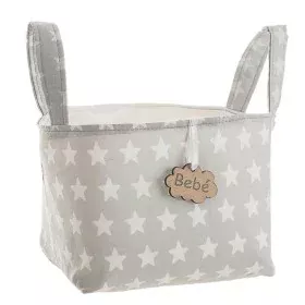 Cabaz Cinzento Estrelas Com pegas 17 x 13,5 x 20 cm de BigBuy Kids, Armazenamento - Ref: S2431855, Preço: 6,03 €, Desconto: %