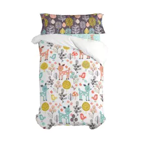 Conjunto de capa de edredom HappyFriday Moshi Moshi Woodland Multicolor Solteiro 2 Peças de HappyFriday, Edredão e capas de e...