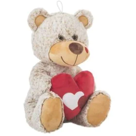 Fluffy toy Beige Bear Heart 18 cm by BigBuy Fun, Animals and figures - Ref: S2435281, Price: 6,18 €, Discount: %