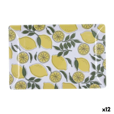 Plateau apéritif Quid Sicilia Multicouleur Bioplastique Citron 30 x 20 x 2 cm (12 Unités) de Quid, Plats et plateaux - Réf : ...