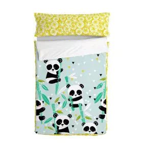 Couette rembourrée HappyFriday Moshi Moshi Panda Garden Blue Bleu 105 x 200 cm de HappyFriday, Sacs de couchage - Réf : D1609...