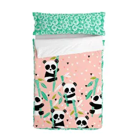 Bettbezug mit Füllung HappyFriday Moshi Moshi Panda Garden Rosa 105 x 200 cm von HappyFriday, Schlafsäcke - Ref: D1609803, Pr...