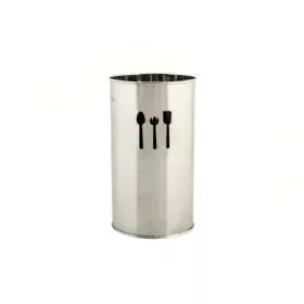 Cutlery Organiser DKD Home Decor Silver Stainless steel Plastic 10 x 10 x 18 cm by DKD Home Decor, Shelves and supports - Ref...