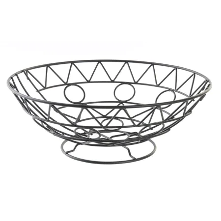 Fruit Bowl DKD Home Decor Black Metal Aluminium Geometric 28 x 28 x 10 cm by DKD Home Decor, Bowls and large cups - Ref: S303...