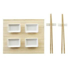 Set de Sushi DKD Home Decor Metal Bambú Blanco Natural Oriental 30 x 40 cm 28 x 22 x 2,5 cm (9 Piezas) de DKD Home Decor, Pla...