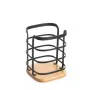 Organizador para Cubiertos DKD Home Decor 12 x 12 x 14,5 cm Natural Negro Acero de DKD Home Decor, Estantes y soportes - Ref:...