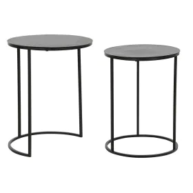 Set of 2 tables DKD Home Decor Black Metal Aluminium 46 x 46 x 58 cm by DKD Home Decor, Tables - Ref: S3052664, Price: 156,53...