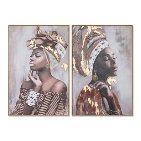 Painting Home ESPRIT Colonial African Woman 80 x 3,5 x 120 cm (2 Units) by Home ESPRIT, Prints on Canvas - Ref: S3055727, Pri...