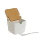 Açucareiro DKD Home Decor Branco Natural Bambu Porcelana 10,5 x 9 x 9 cm de DKD Home Decor, Açúcar e leite - Ref: S3055876, P...