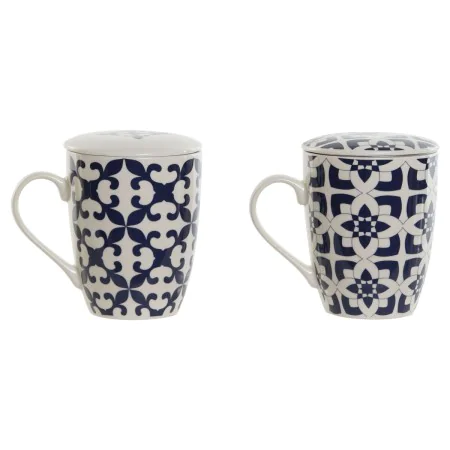 Cup with Tea Filter Home ESPRIT Blue White Mediterranean 340 ml (2 Units) by Home ESPRIT, Cups - Ref: S3056407, Price: 9,69 €...